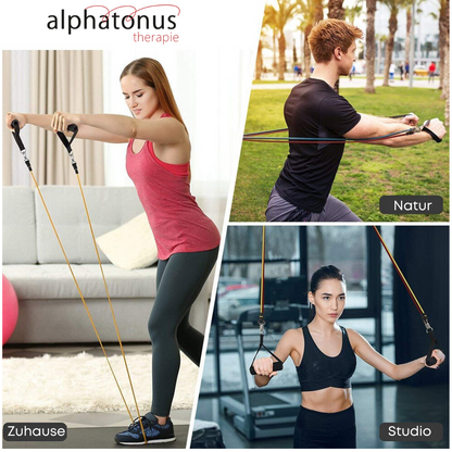 Alphatonus® - 11-Teiliges Fitness Widerstandsbänder Set